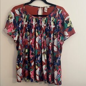 Anthropologie Dolan Left Coast Collection Pilar pleated top Sz L